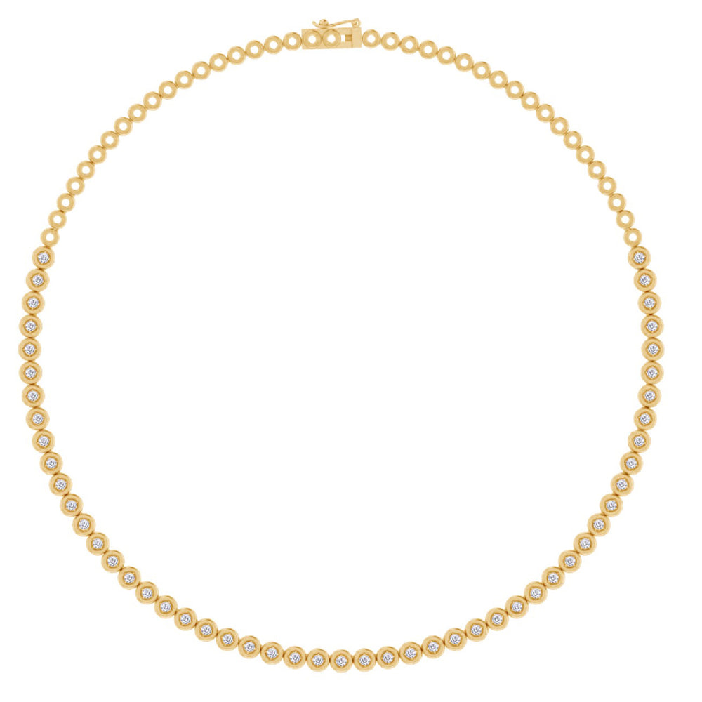 
                      
                        Tennis Necklaces for Women, 1.76 Carat Round Lab Created Moissanite Diamond 5MM Width Choker Necklace In 10K Solid Gold Jewelry
                      
                    