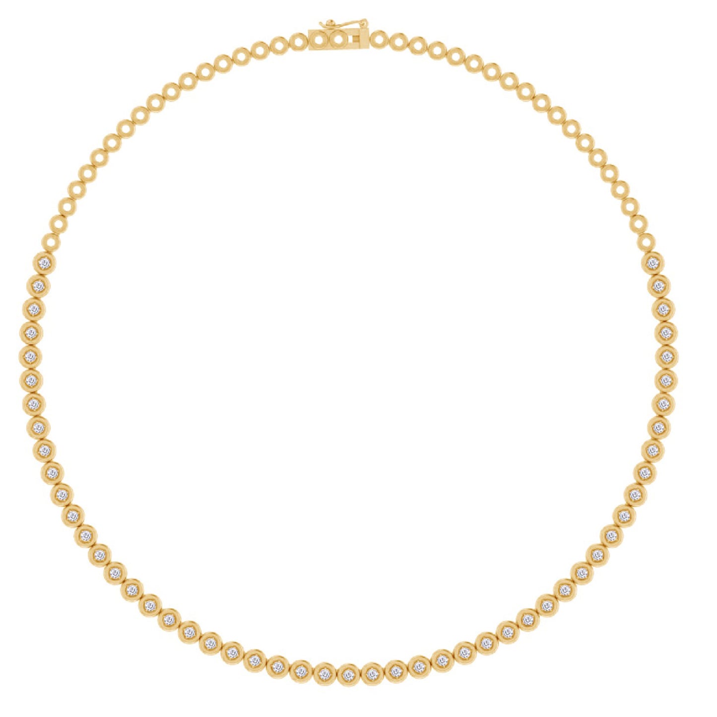 Tennis Necklaces for Women, 1.76 Carat Round Lab Created Moissanite Diamond 5MM Width Choker Necklace In 10K Solid Gold Jewelry