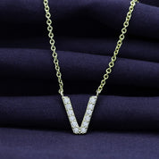 AFFY Moissanite Diamond Alphabet's Letter's Necklaces