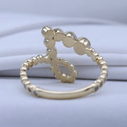 Bubble Round shape White Cubic Zirconia Initial Letter Ring
