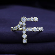 Bubble Round Lab Grown Diamond Initial Letter Ring