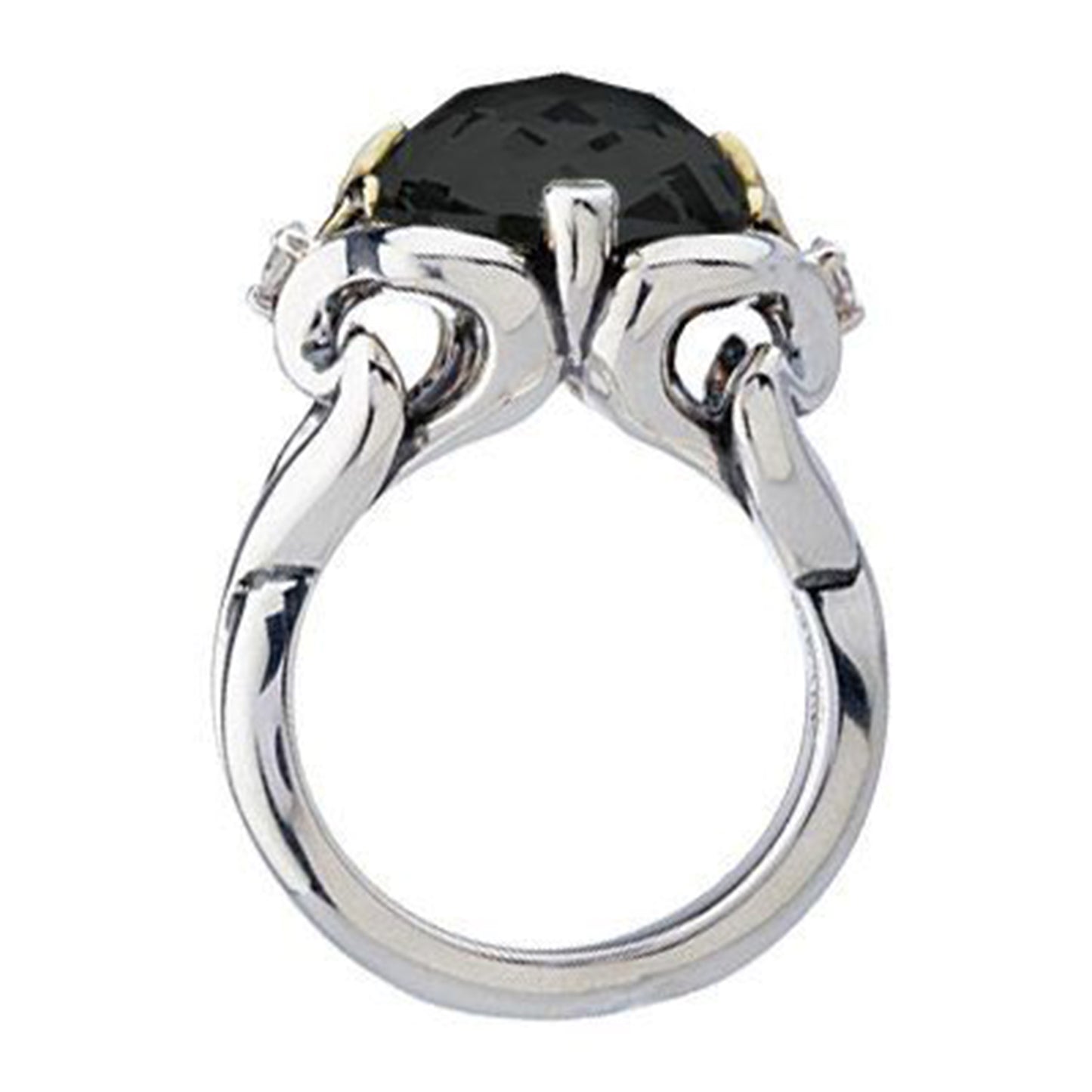 Load image into Gallery viewer, Ann King Sterling Silver &amp;amp; 18K Gold 8.00 ct Black Onyx Gemstone Ring Size 8
