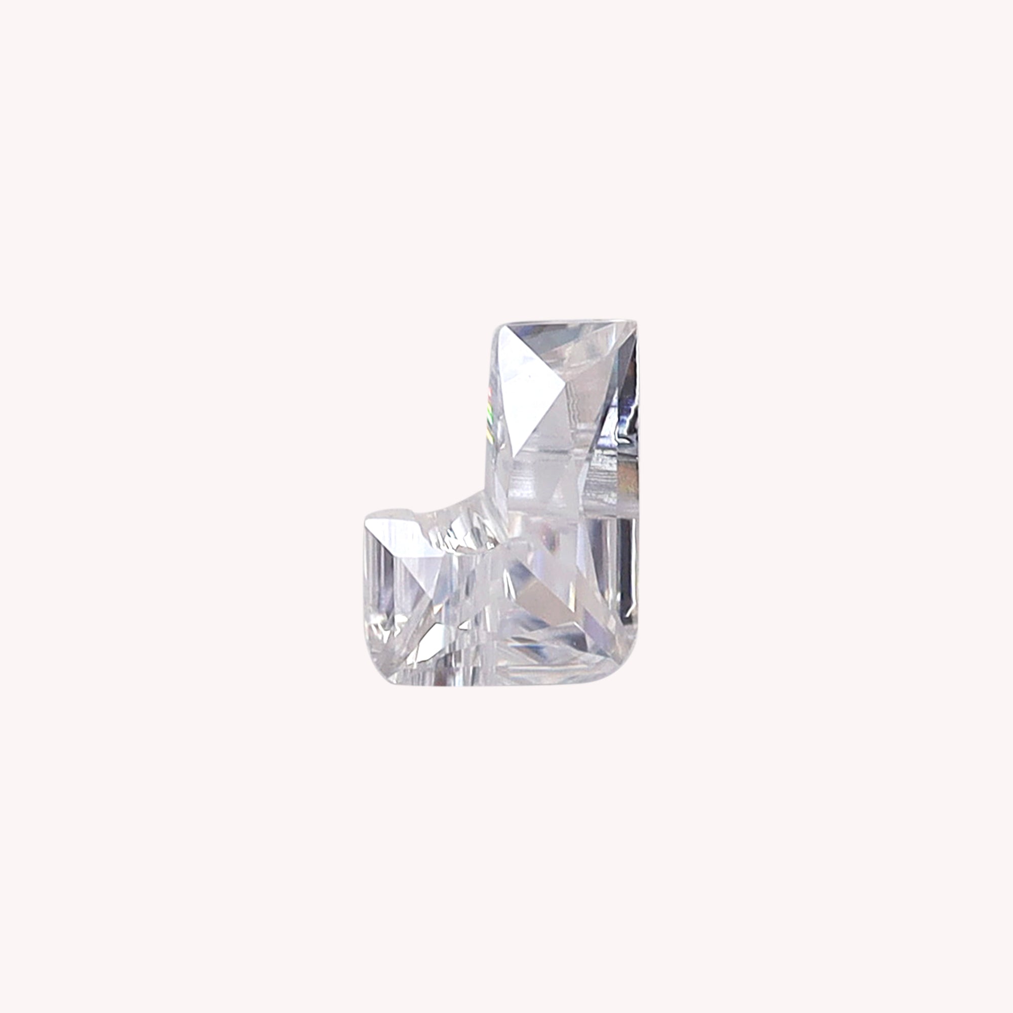 Initial Letter Alphabet White Lab Created Moissanite Loose Gemstone
