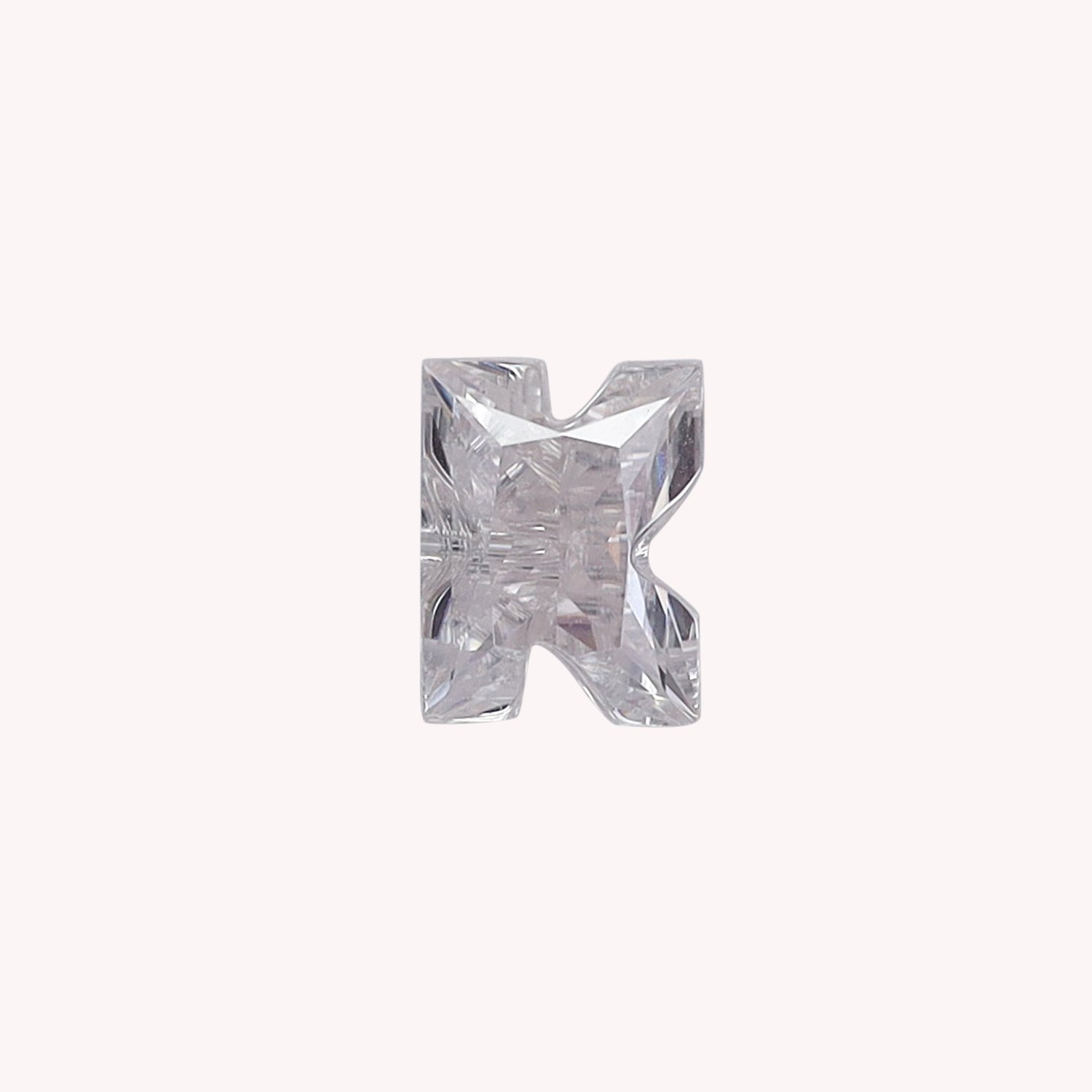 Initial Letter Alphabet White Lab Created Moissanite Loose Gemstone