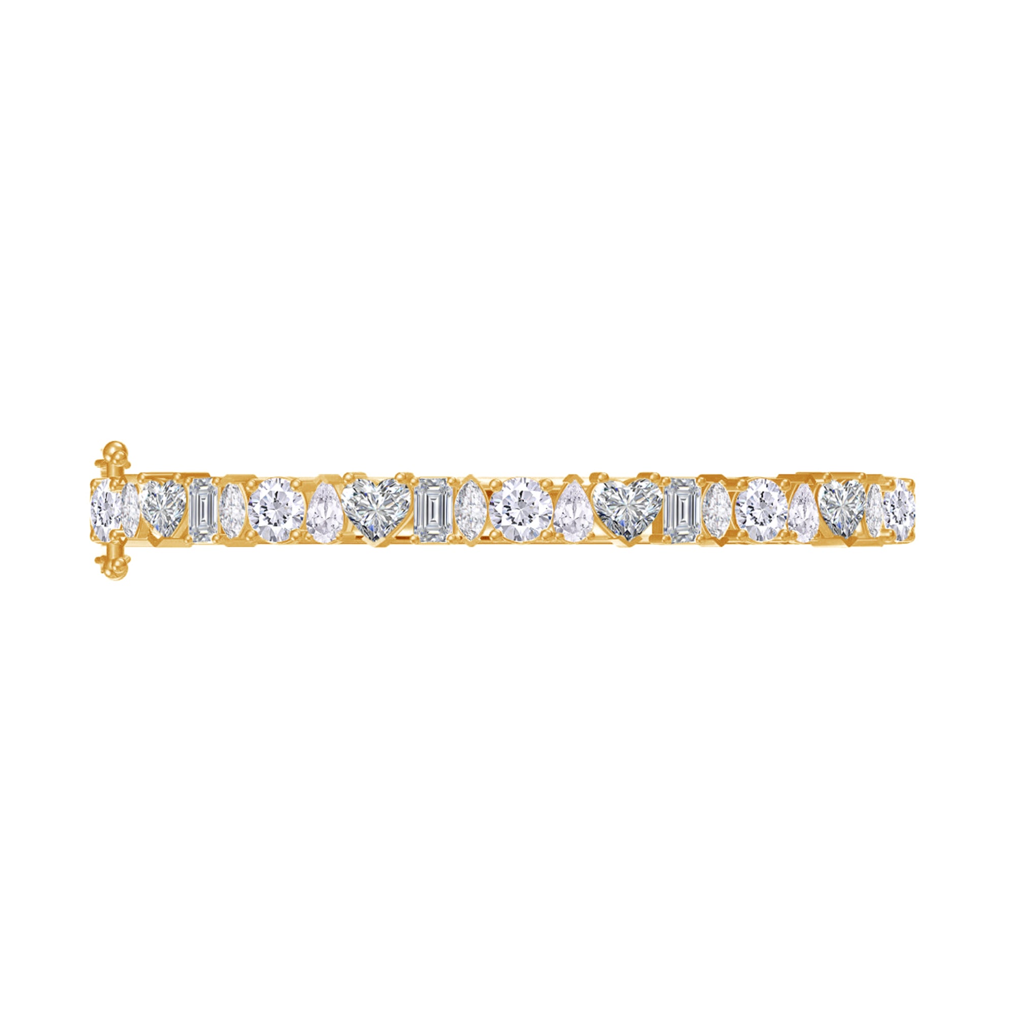 Multi Shape Lab Created Moissanite Bangle Bracelet