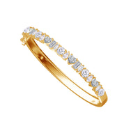 Multi Shape Lab Created Moissanite Bangle Bracelet