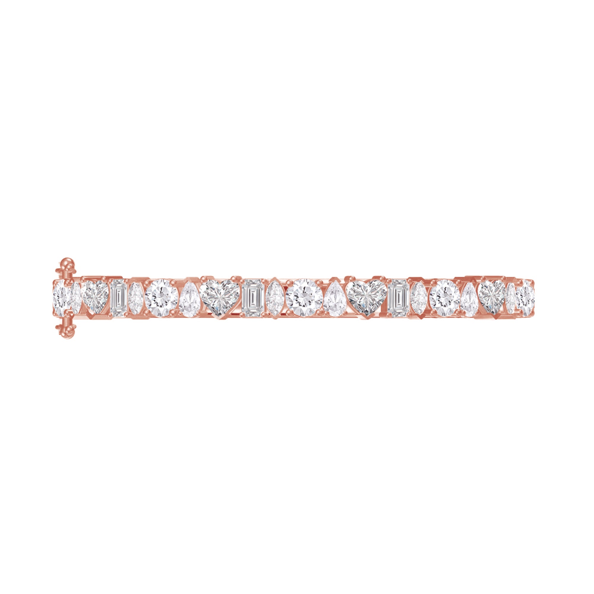 Multi Shape Lab Created Moissanite Bangle Bracelet