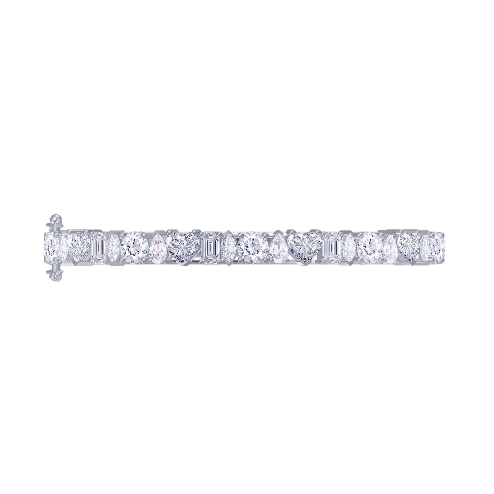 Multi Shape Lab Created Moissanite Bangle Bracelet