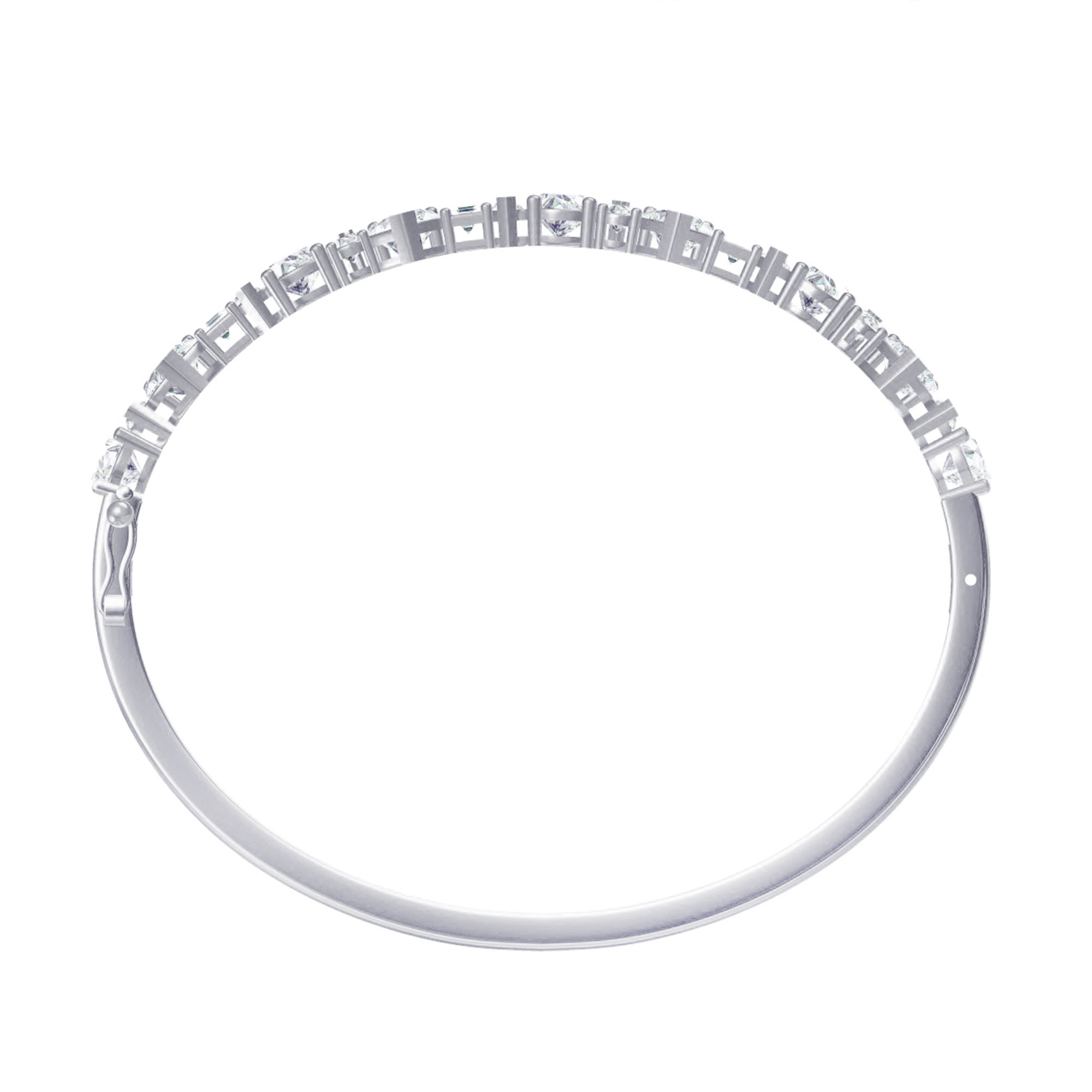 Multi Shape Lab Created Moissanite Bangle Bracelet