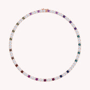 Lab Grown Diamond Rainbow Tennis Necklace