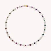 Lab Grown Diamond Rainbow Tennis Necklace