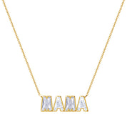 Personalized Name " MAMA " Chain Necklace In Lab Created Moissanite