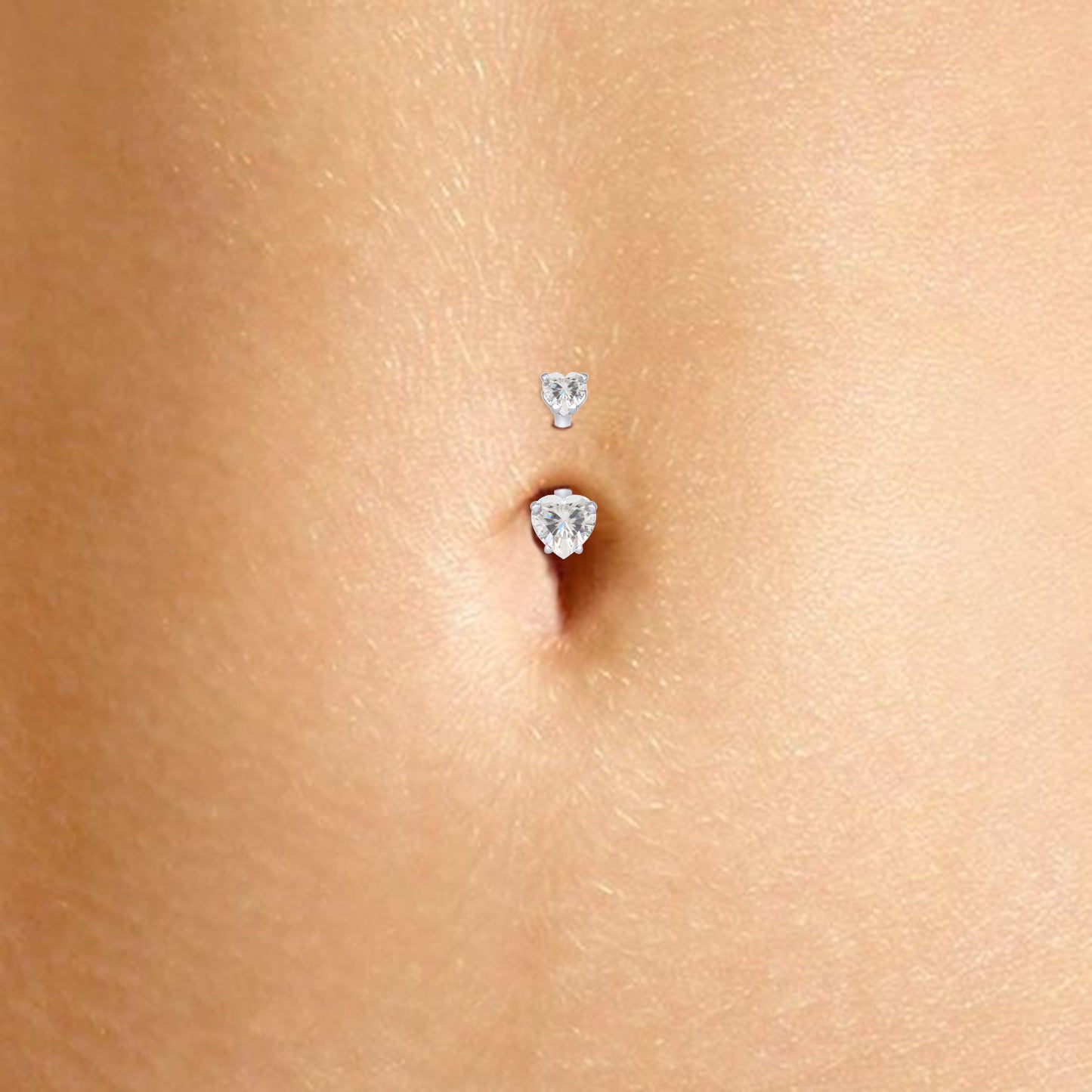 1.50 Carat Heart Cut Lab Created Moissanite Diamond Belly Button Navel Rings Body Piercing Jewelry For Women In 925 Sterling Silver