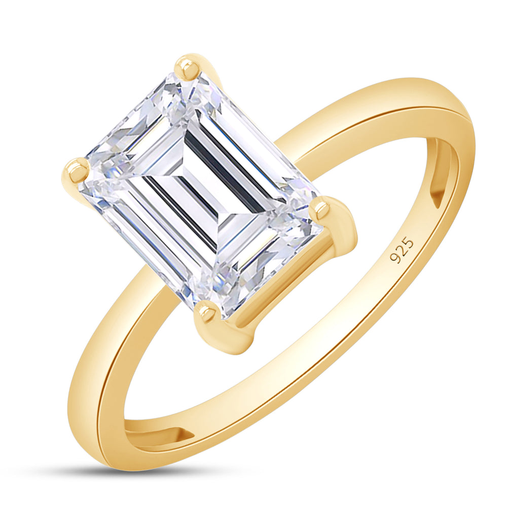 
                      
                        2 Carat 8X6MM Emerald Cut Lab Created Moissanite Diamond Solitaire Ring With Band Gift In 925 Sterling Silver
                      
                    