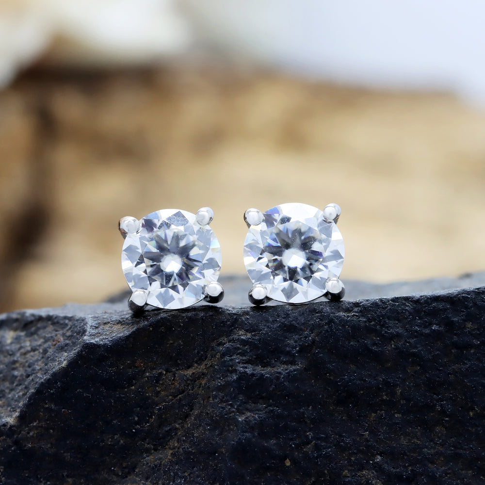 
                      
                        7.5MM Round Lab Created Moissanite Diamond Solitaire Stud Earrings for Women In 925 Sterling Silver
                      
                    