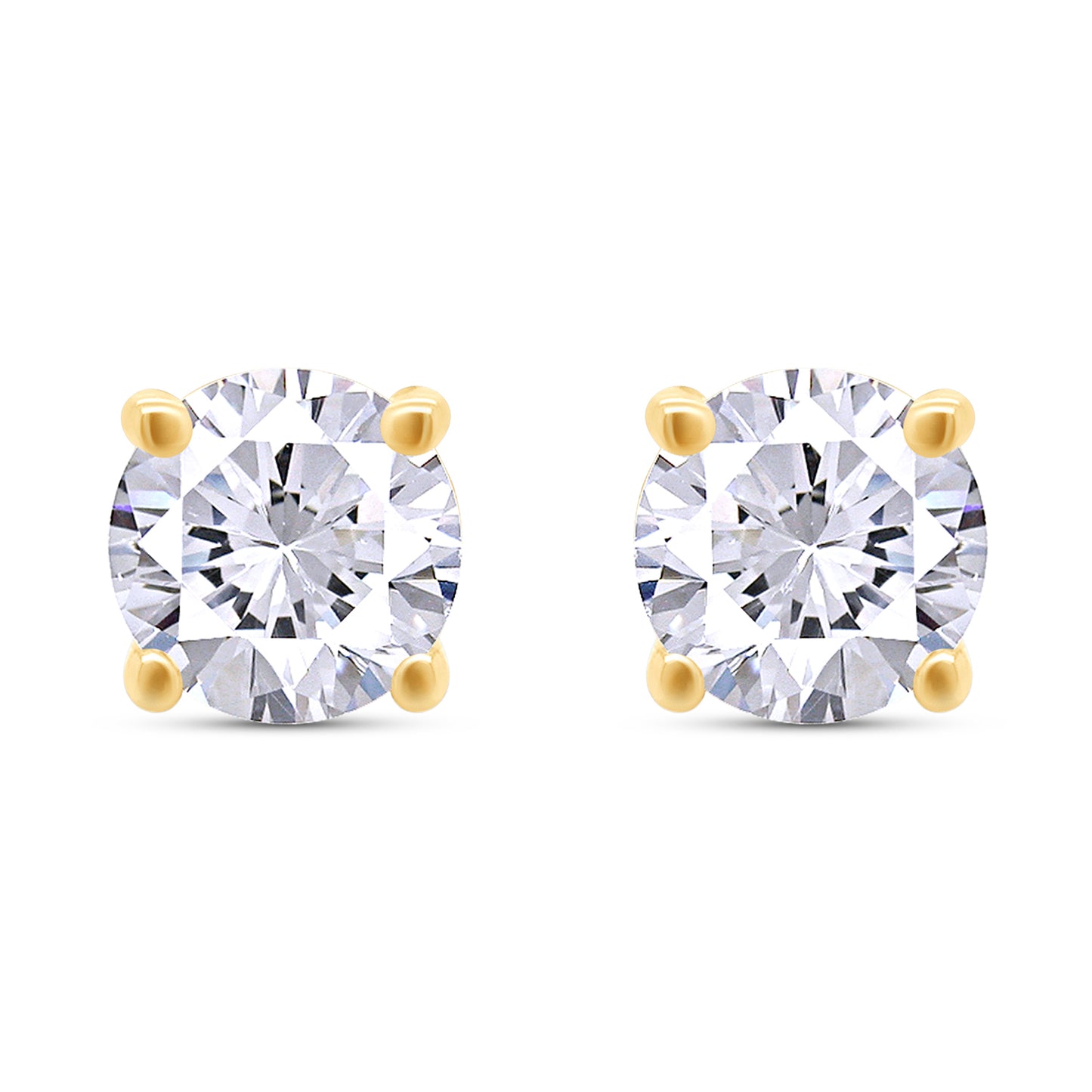 7.5MM Round Lab Created Moissanite Diamond Solitaire Stud Earrings for Women In 925 Sterling Silver