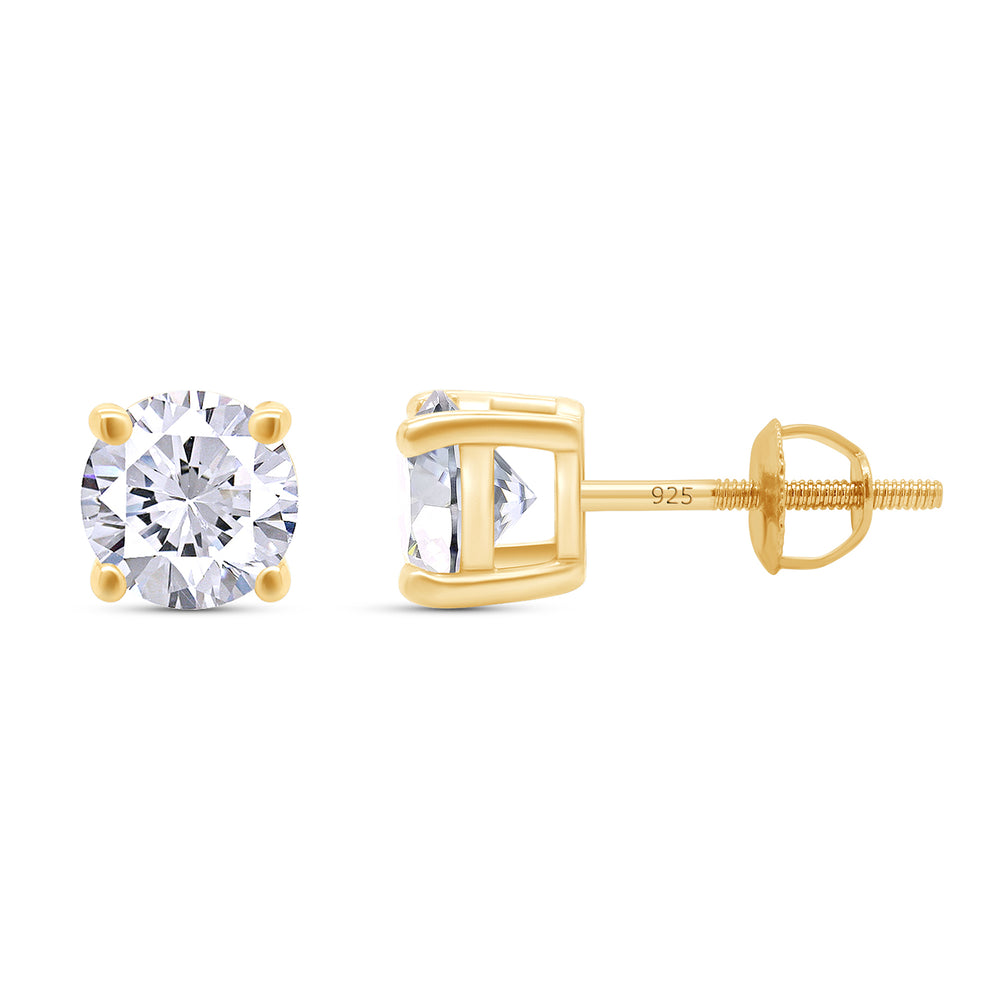 
                      
                        7.5MM Round Lab Created Moissanite Diamond Solitaire Stud Earrings for Women In 925 Sterling Silver
                      
                    