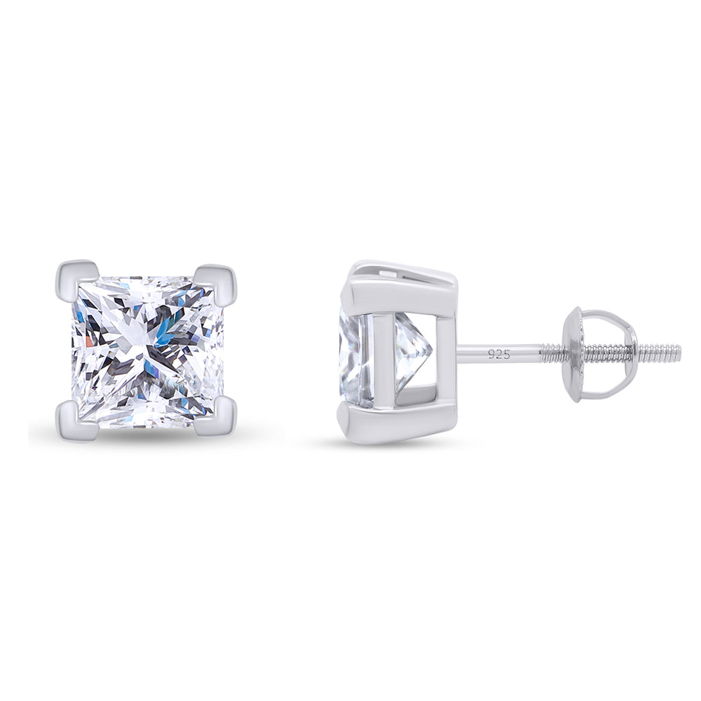 
                      
                        7MM Square Princess Lab Created Diamond Moissanite Solitaire Stud Earrings For Women In 925 Sterling Silver
                      
                    