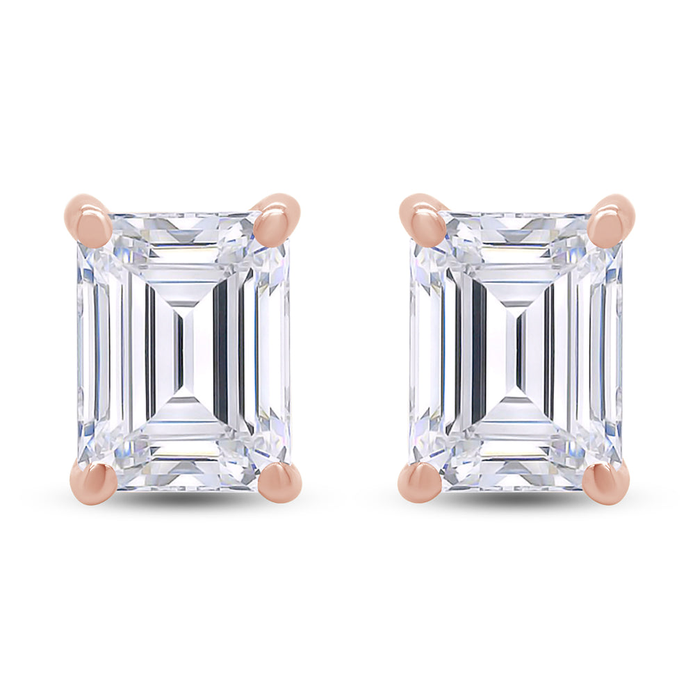 
                      
                        8X6MM Emerald Cut Lab Created Moissanite Diamond Solitaire Stud Earrings For Women In 925 Sterling Silver
                      
                    