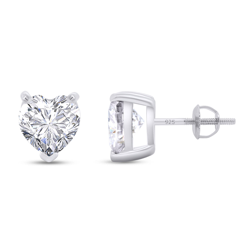 
                      
                        8MM Heart Lab Created Moissanite Diamond Solitaire Stud Earrings In 925 Sterling Silver
                      
                    