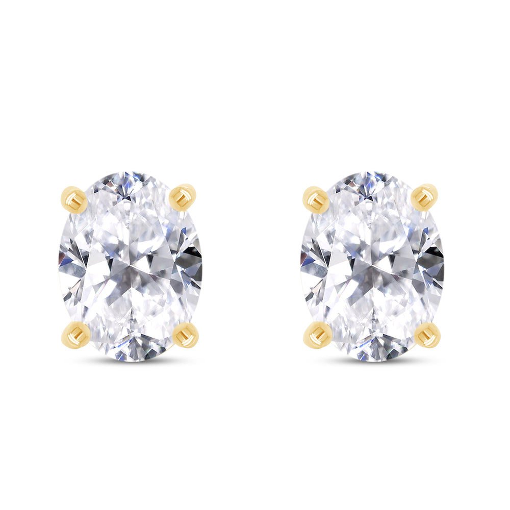 
                      
                        9X7MM Oval Cut Lab Created Moissanite Diamond Solitaire Stud Earrings For Women In 925 Sterling Silver
                      
                    