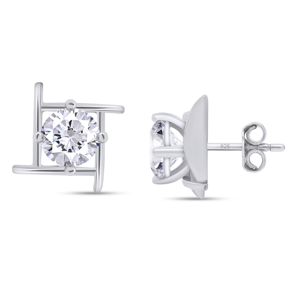 
                      
                        6MM Round Lab Created Moissanite Diamond Solitaire Stud Earrings For Women In 925 Sterling Silver
                      
                    