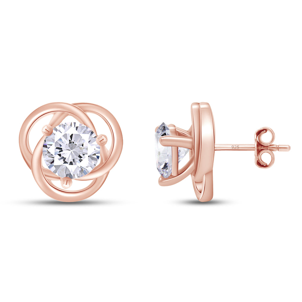 
                      
                        6MM Round Lab Created Moissanite Diamond Solitaire Love Knot Stud Earrings In 925 Sterling Silver
                      
                    