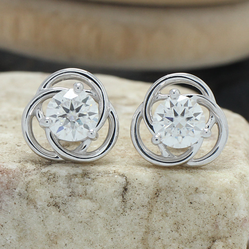 
                      
                        6MM Round Lab Created Moissanite Diamond Solitaire Love Knot Stud Earrings In 925 Sterling Silver
                      
                    