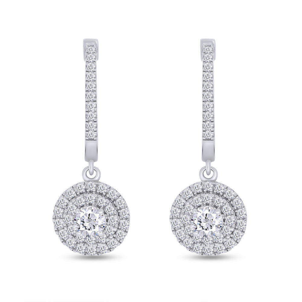 
                      
                        1 1/2 Carat Round Lab Created Moissanite Diamond Hoop Drop Earrings For Women In 925 Sterling Silver ( 1.50 Cttw)
                      
                    