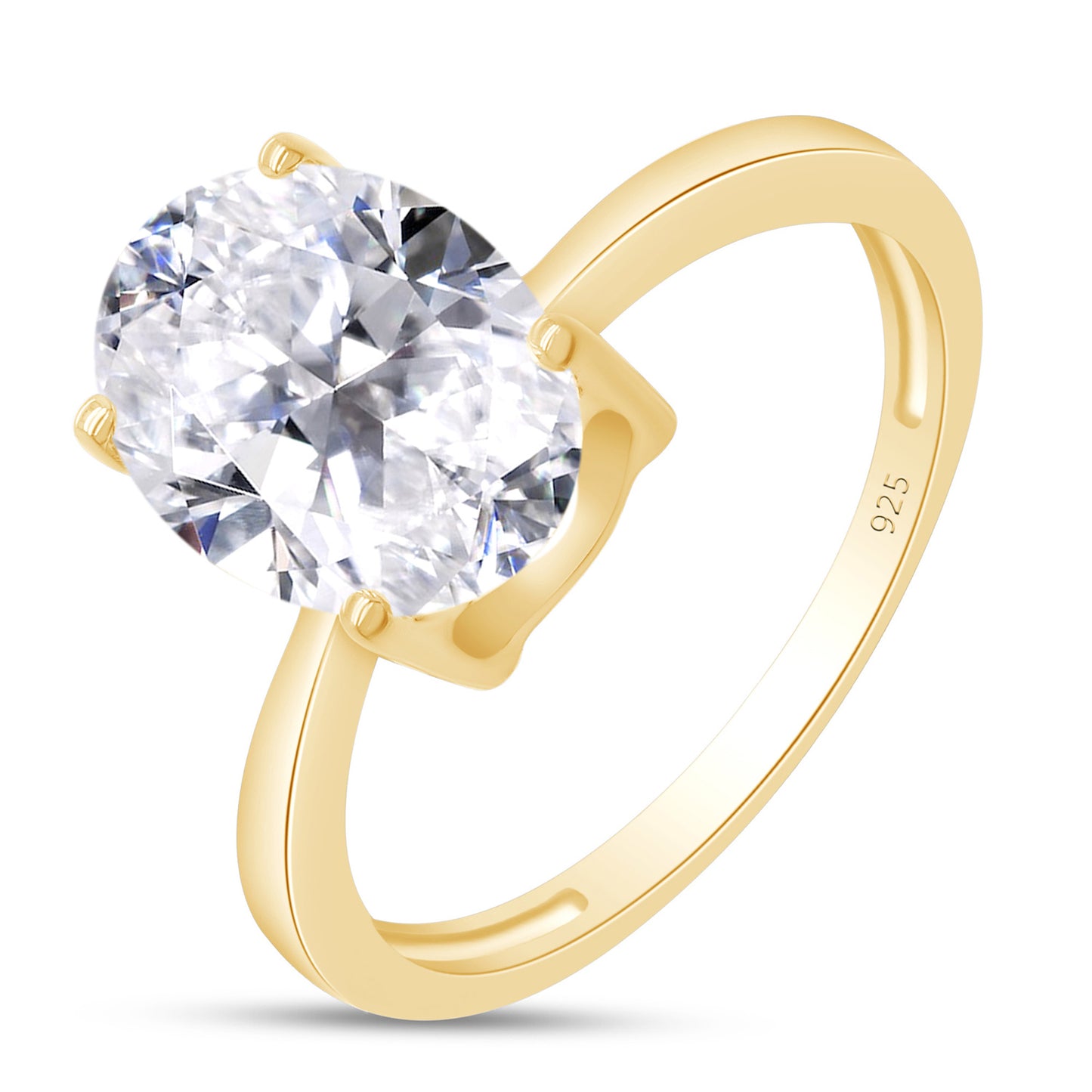 2 Carat 9X7MM Oval Lab Created Moissanite Diamond Solitaire Ring In 925 Sterling Silver