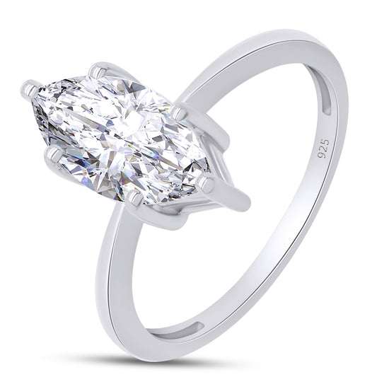 1.60 Carat 12X6MM Marquise Cut Lab Created Moissanite Diamond Solitaire Ring for Women In 925 Sterling Silver