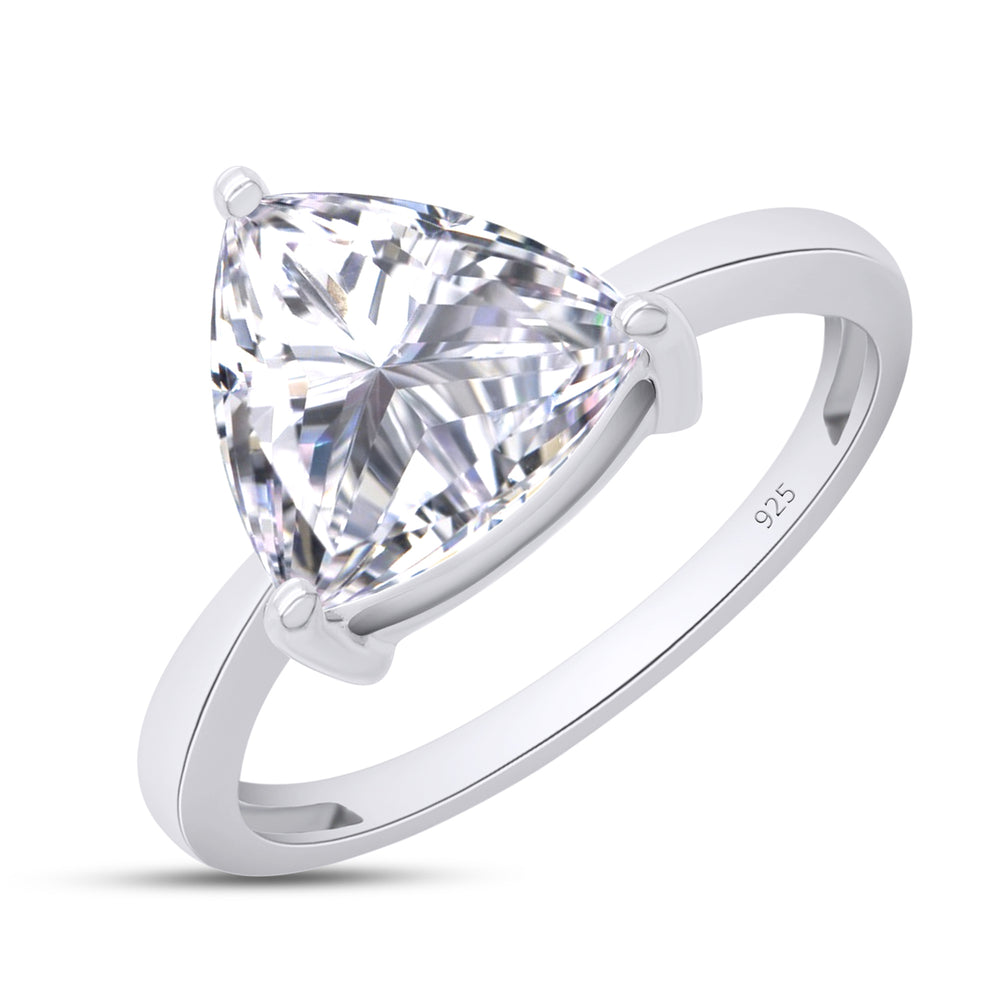 
                      
                        1.50 Carat 8MM Trillion Cut Lab Created Moissanite Diamond Solitaire Ring For Women In 925 Sterling Silver
                      
                    