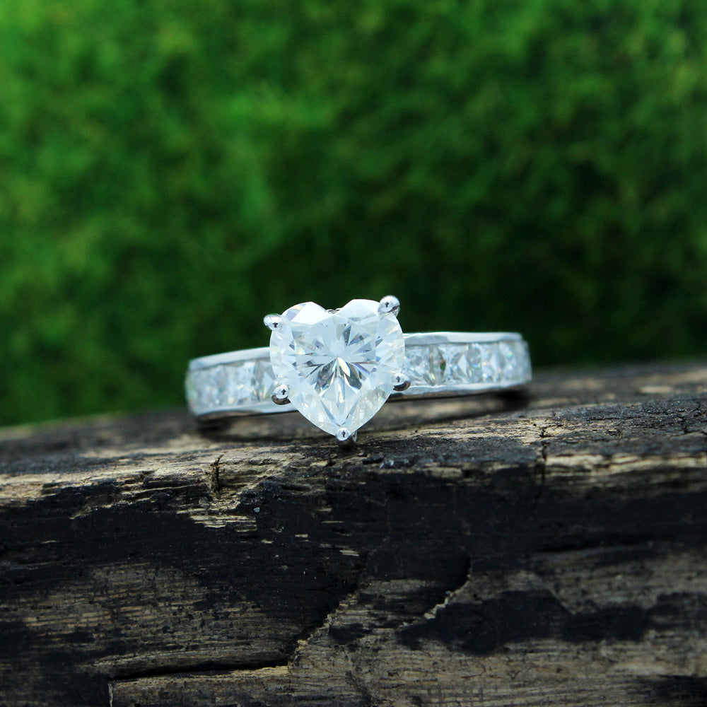 
                      
                        7MM Heart & Princess Cut Lab Created Moissanite Diamond Promise Ring In 925 Sterling Silver
                      
                    