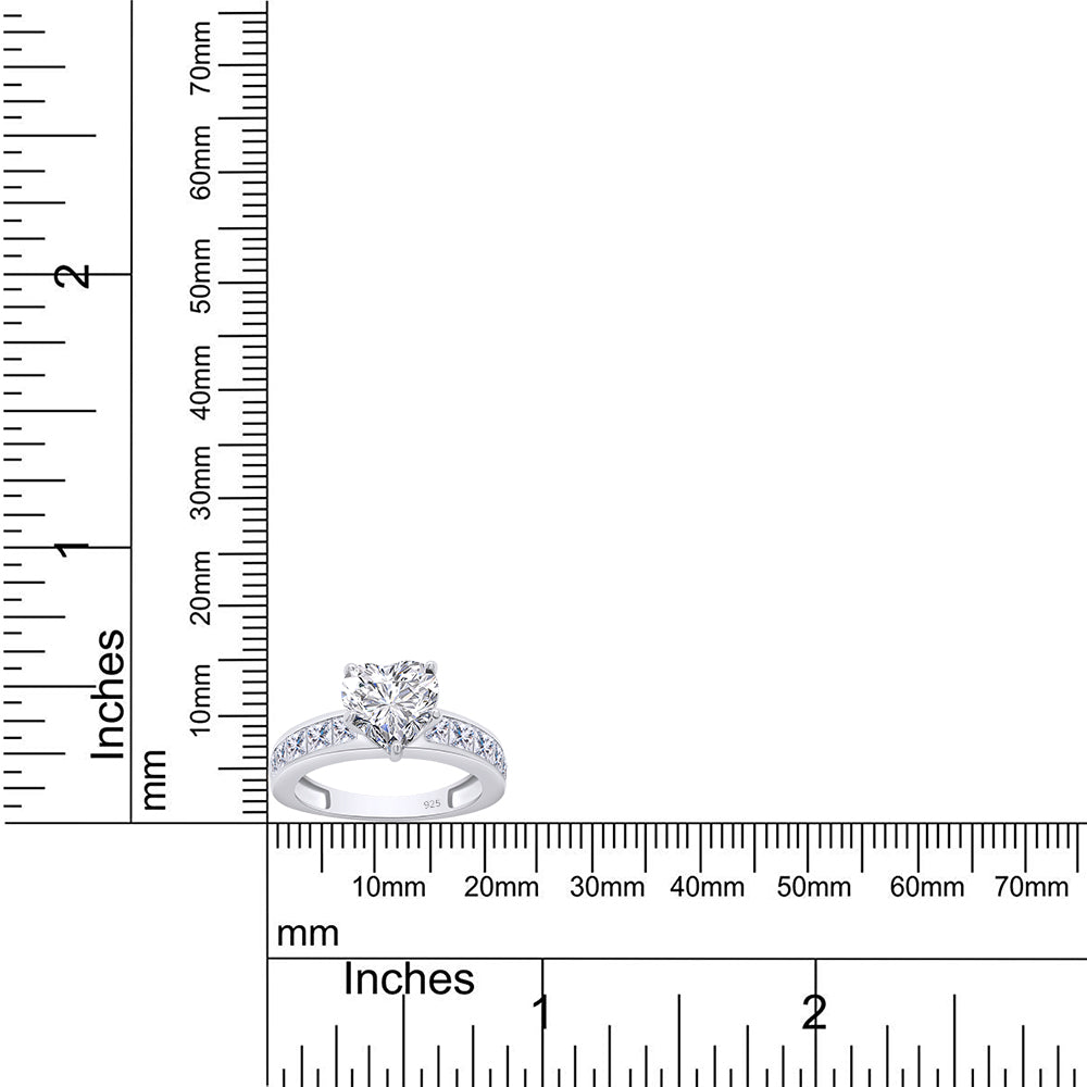 
                      
                        7MM Heart & Princess Cut Lab Created Moissanite Diamond Promise Ring In 925 Sterling Silver
                      
                    