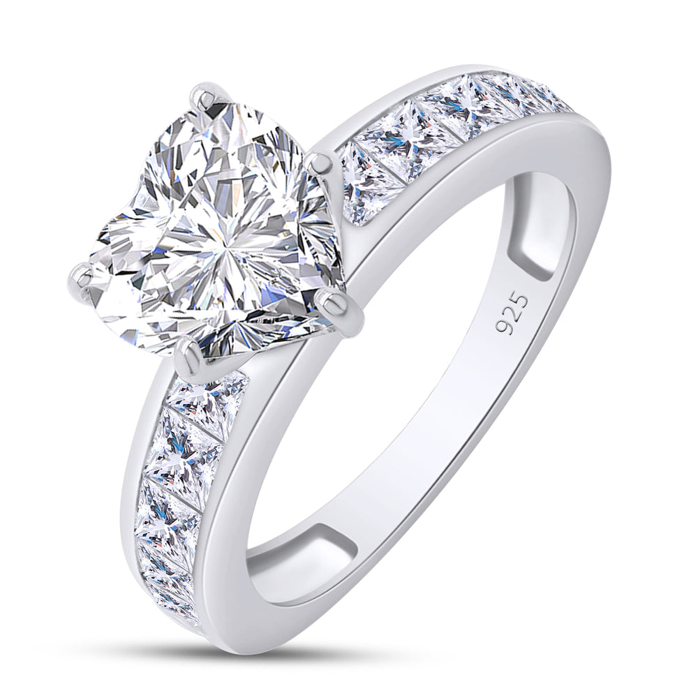 
                      
                        7MM Heart & Princess Cut Lab Created Moissanite Diamond Promise Ring In 925 Sterling Silver
                      
                    