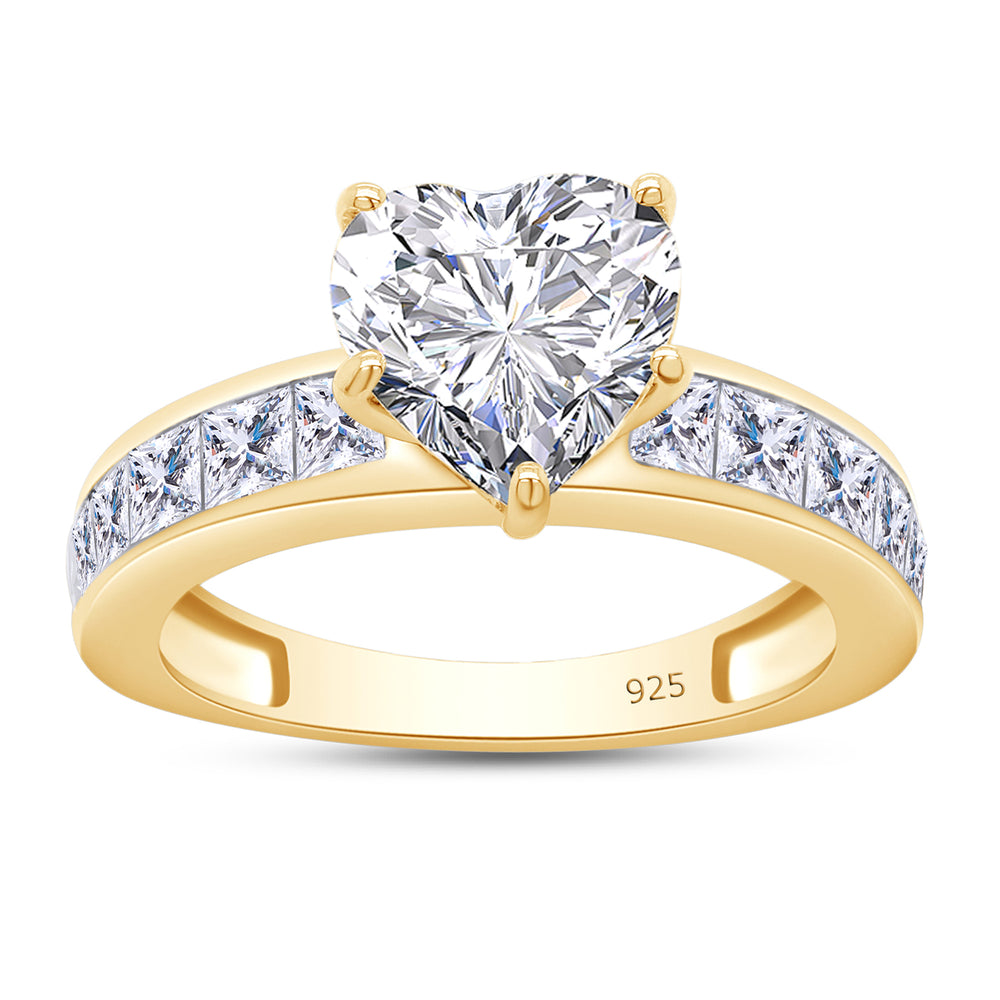 
                      
                        7MM Heart & Princess Cut Lab Created Moissanite Diamond Promise Ring In 925 Sterling Silver
                      
                    