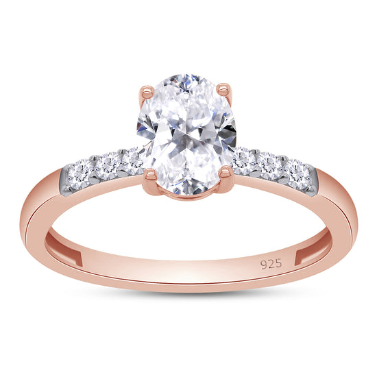1.50 Carat 8X6MM Oval Lab Created Moissanite Diamond Solitaire Engagement Ring For Women In 925 Sterling Silver