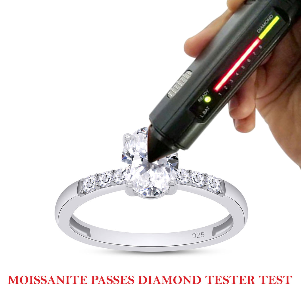 
                      
                        1.50 Carat 8X6MM Oval Lab Created Moissanite Diamond Solitaire Engagement Ring For Women In 925 Sterling Silver
                      
                    