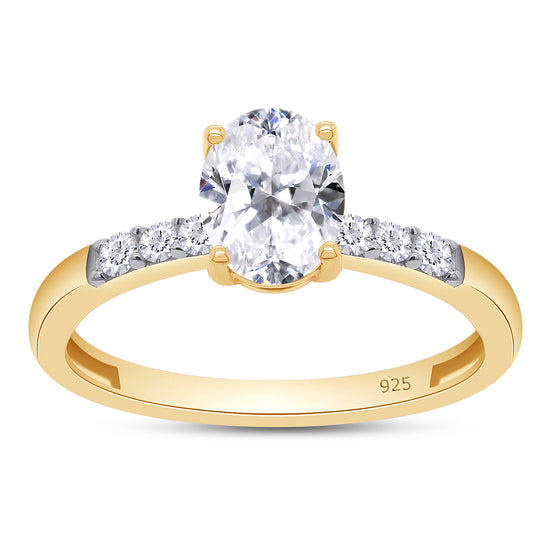 1.50 Carat 8X6MM Oval Lab Created Moissanite Diamond Solitaire Engagement Ring For Women In 925 Sterling Silver