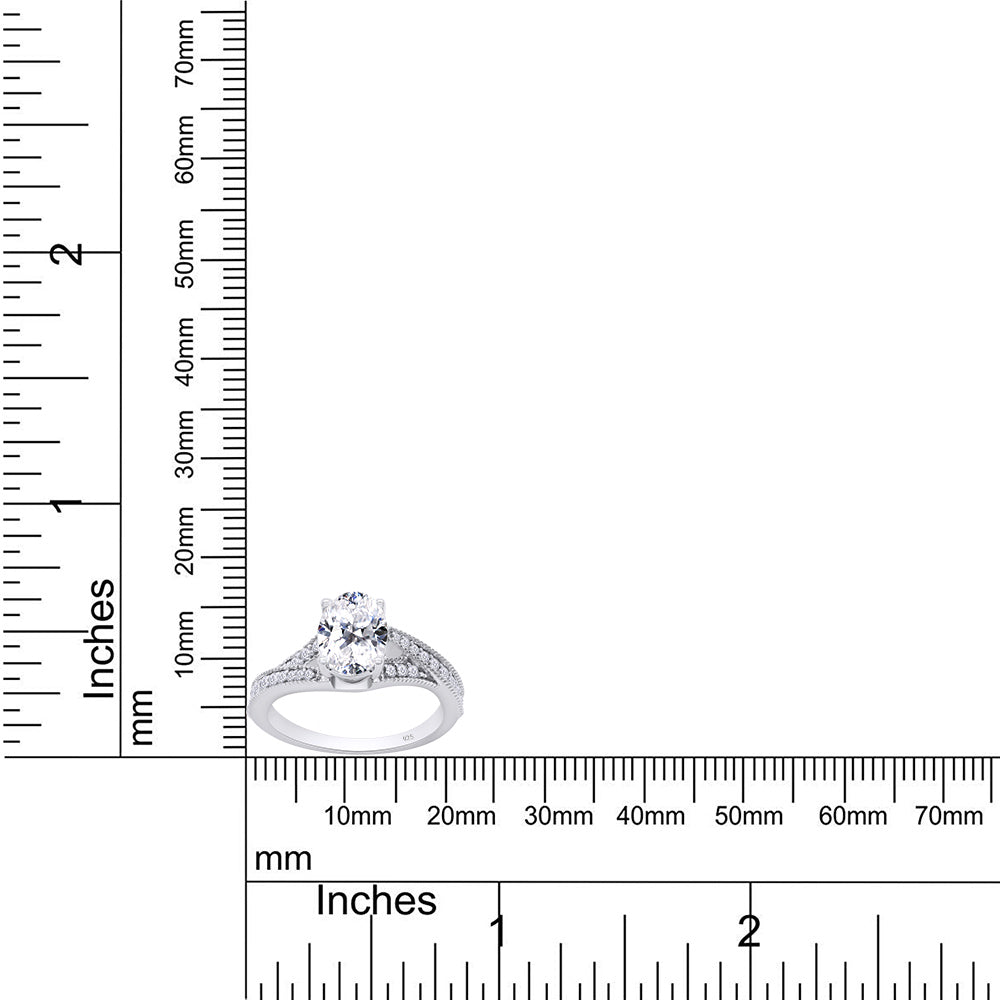 
                      
                        1.50 Carat 6X8MM Oval Lab Created Moissanite Diamond Split Shank Engagement Ring In 925 Sterling Silver
                      
                    