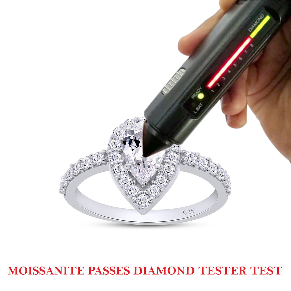 
                      
                        8X5MM Pear Cut Lab Created Moissanite Diamond Teardrop Halo Engagement Ring In 925 Sterling Silver (1.25 Cttw)
                      
                    