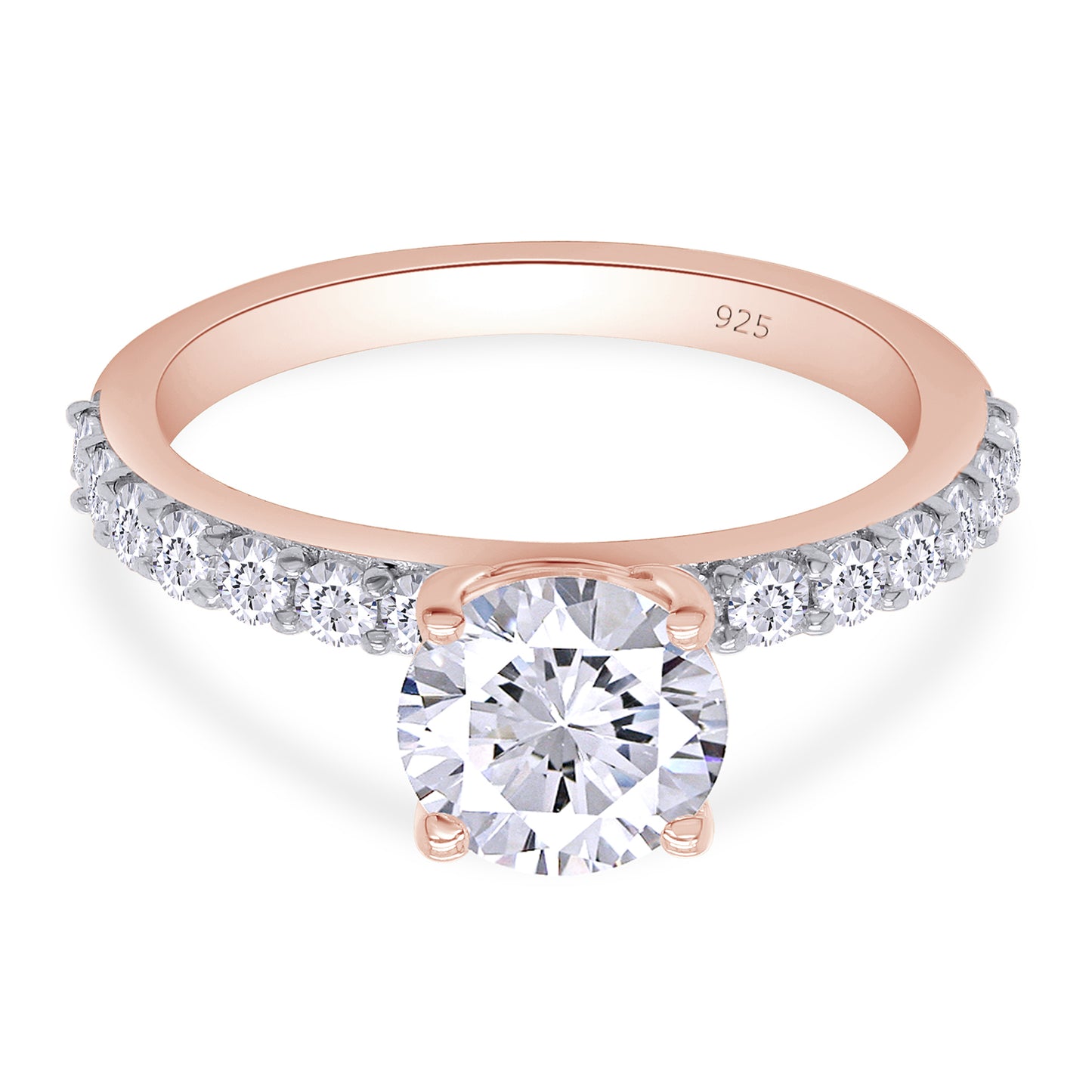 1.40 Carat 6.5MM Round Lab Created Moissanite Diamond Solitaire Engagement Ring For Women In 925 Sterling Silver
