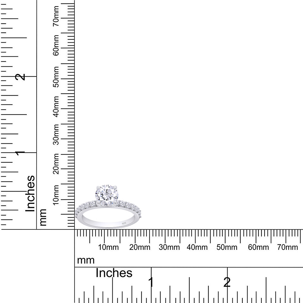 1.40 Carat 6.5MM Round Lab Created Moissanite Diamond Solitaire Engagement Ring For Women In 925 Sterling Silver
