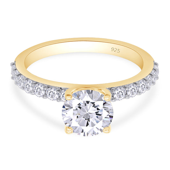 1.40 Carat 6.5MM Round Lab Created Moissanite Diamond Solitaire Engagement Ring For Women In 925 Sterling Silver