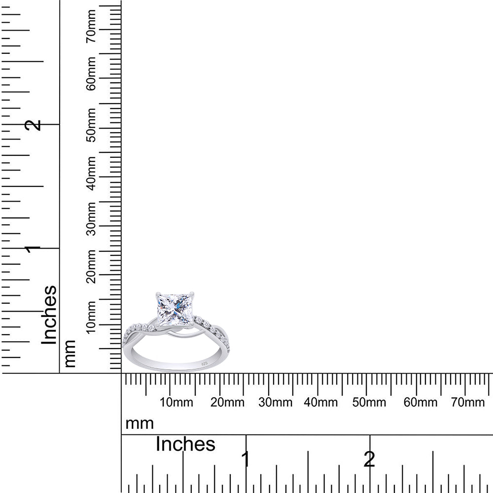 
                      
                        1.25 carat 6MM Princess Lab Created Moissanite Diamond Infinity Split Shank Engagement Ring In 925 Sterling Silver
                      
                    