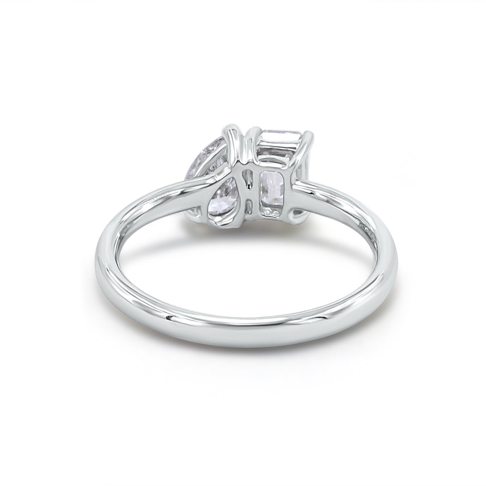 
                      
                        1 Carat Lab Created Moissanite Diamond Toi Et Moi 2-Stone Engagement Ring For Women In 925 Sterling Silver
                      
                    