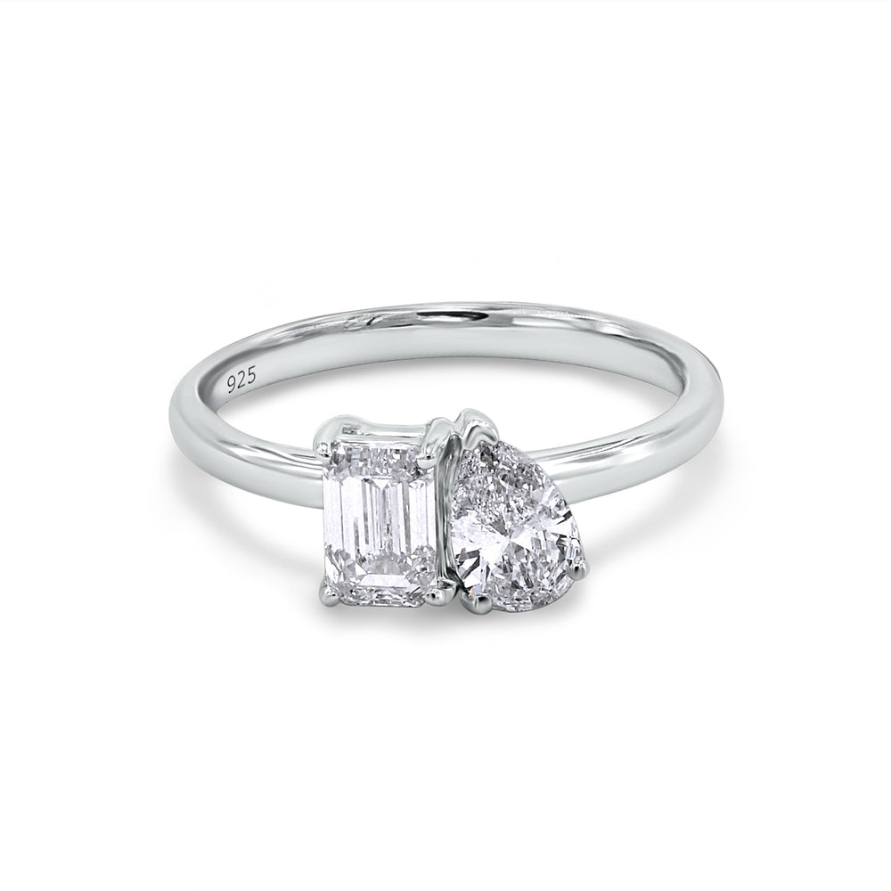 
                      
                        1 Carat Lab Created Moissanite Diamond Toi Et Moi 2-Stone Engagement Ring For Women In 925 Sterling Silver
                      
                    