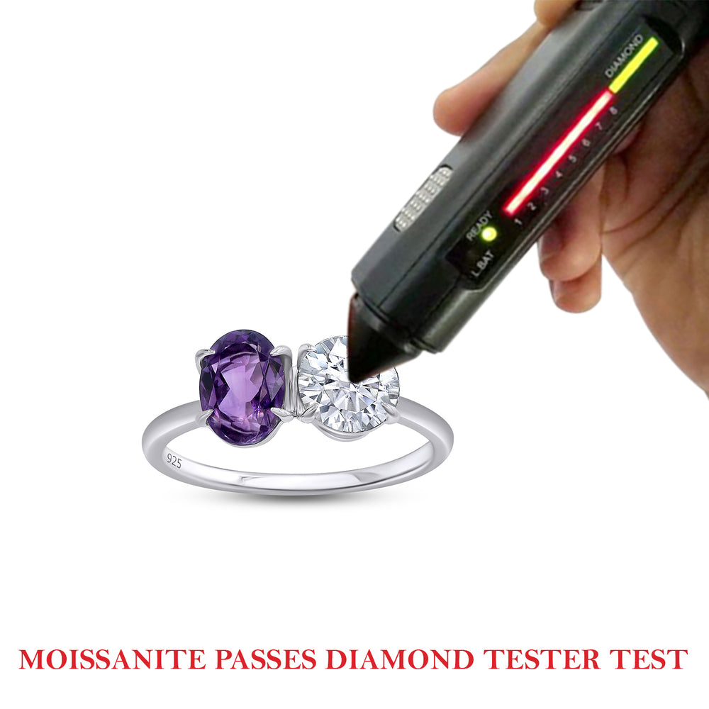 
                      
                        1 1/2 Carat Oval Amethyst & Round Lab Created Moissanite Diamond Toi Et Moi 2-Stone Engagement Ring For Women In 925 Sterling Silver
                      
                    