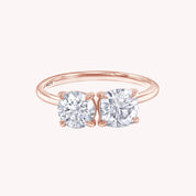 Toi Et Moi Round & Cushion Cut 2-Stone Engagement Ring