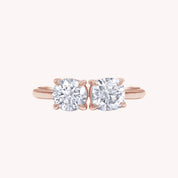 Toi Et Moi Round & Cushion Cut 2-Stone Engagement Ring